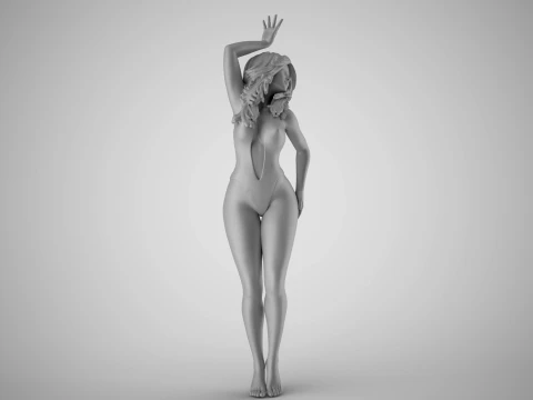 Girl Showing Herself 3 3D Print Model
