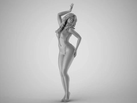 Girl Showing Herself 3 3D Print Model
