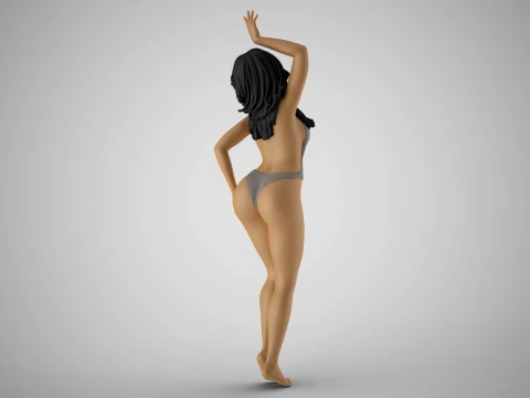 Girl Showing Herself 3 3D Print Model