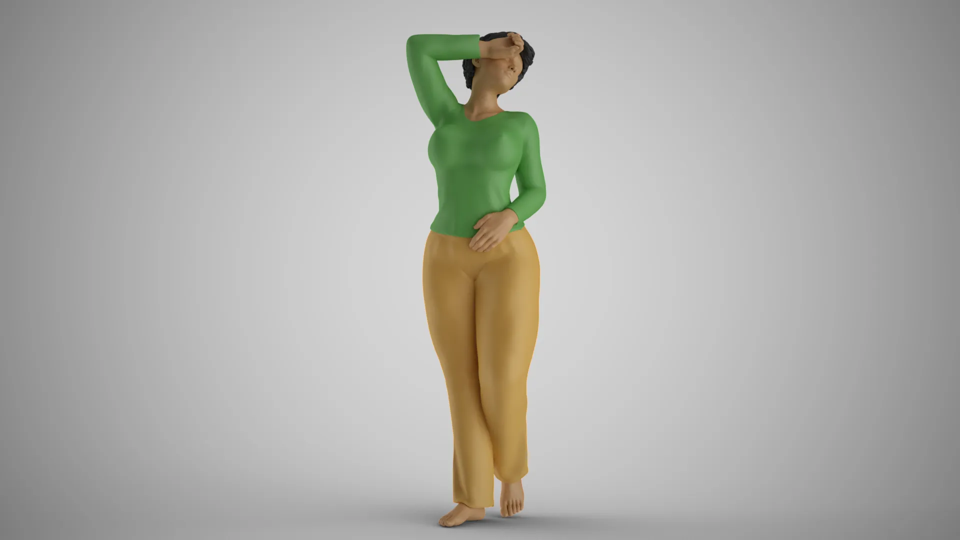 Girl with Sleepy Eyes 3D Print Model .c4d .max .obj .3ds .fbx .stl .blend