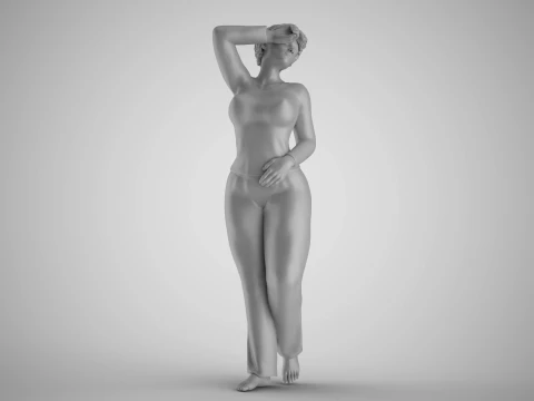 Girl with Sleepy Eyes 3D Print Model