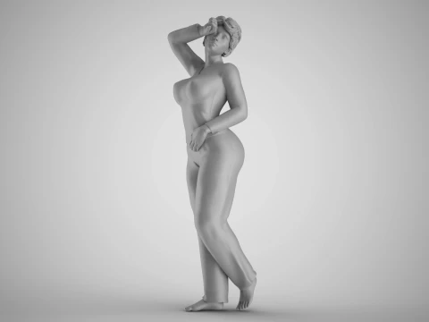Girl with Sleepy Eyes 3D Print Model