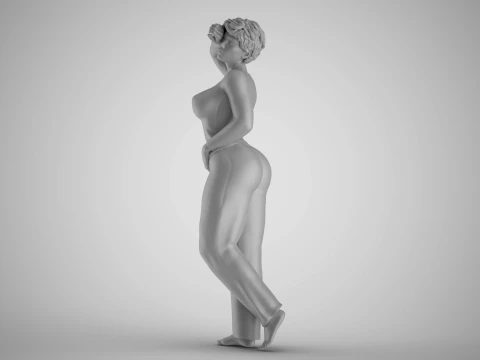 Girl with Sleepy Eyes 3D Print Model