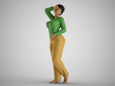 Girl with Sleepy Eyes 3D Print Model