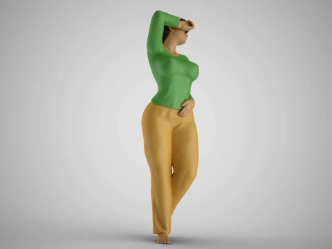Girl with Sleepy Eyes 3D Print Model