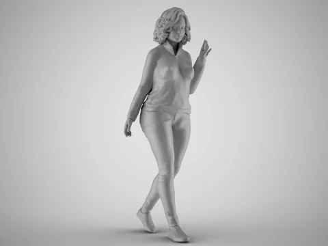 Girl Greetings from Afar 3D Print Model