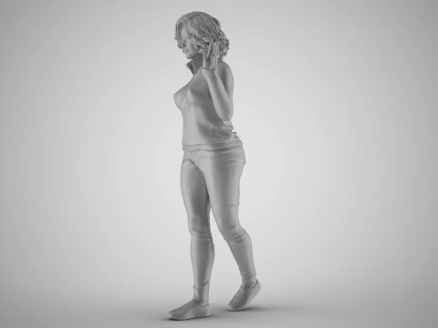 Girl Greetings from Afar 3D Print Model