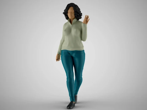 Girl Greetings from Afar 3D Print Model