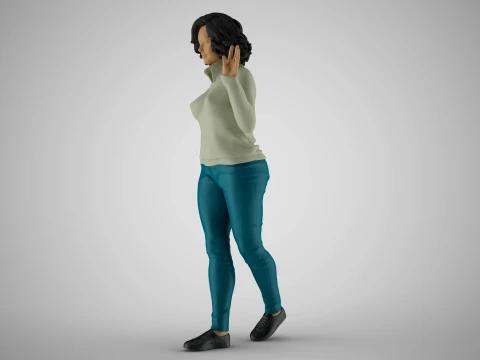 Girl Greetings from Afar 3D Print Model