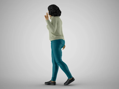 Girl Greetings from Afar 3D Print Model