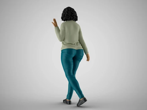 Girl Greetings from Afar 3D Print Model