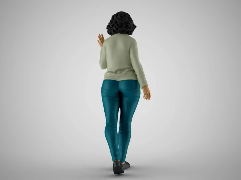Girl Greetings from Afar 3D Print Model