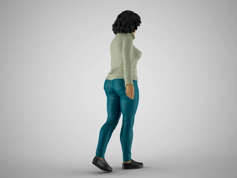 Girl Greetings from Afar 3D Print Model
