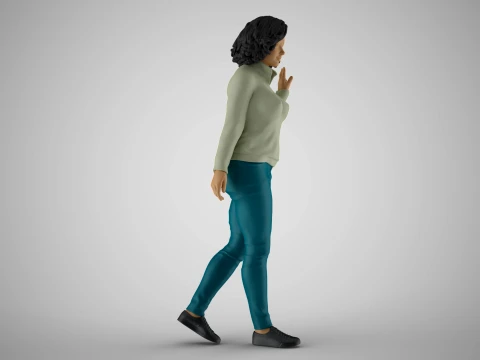 Girl Greetings from Afar 3D Print Model