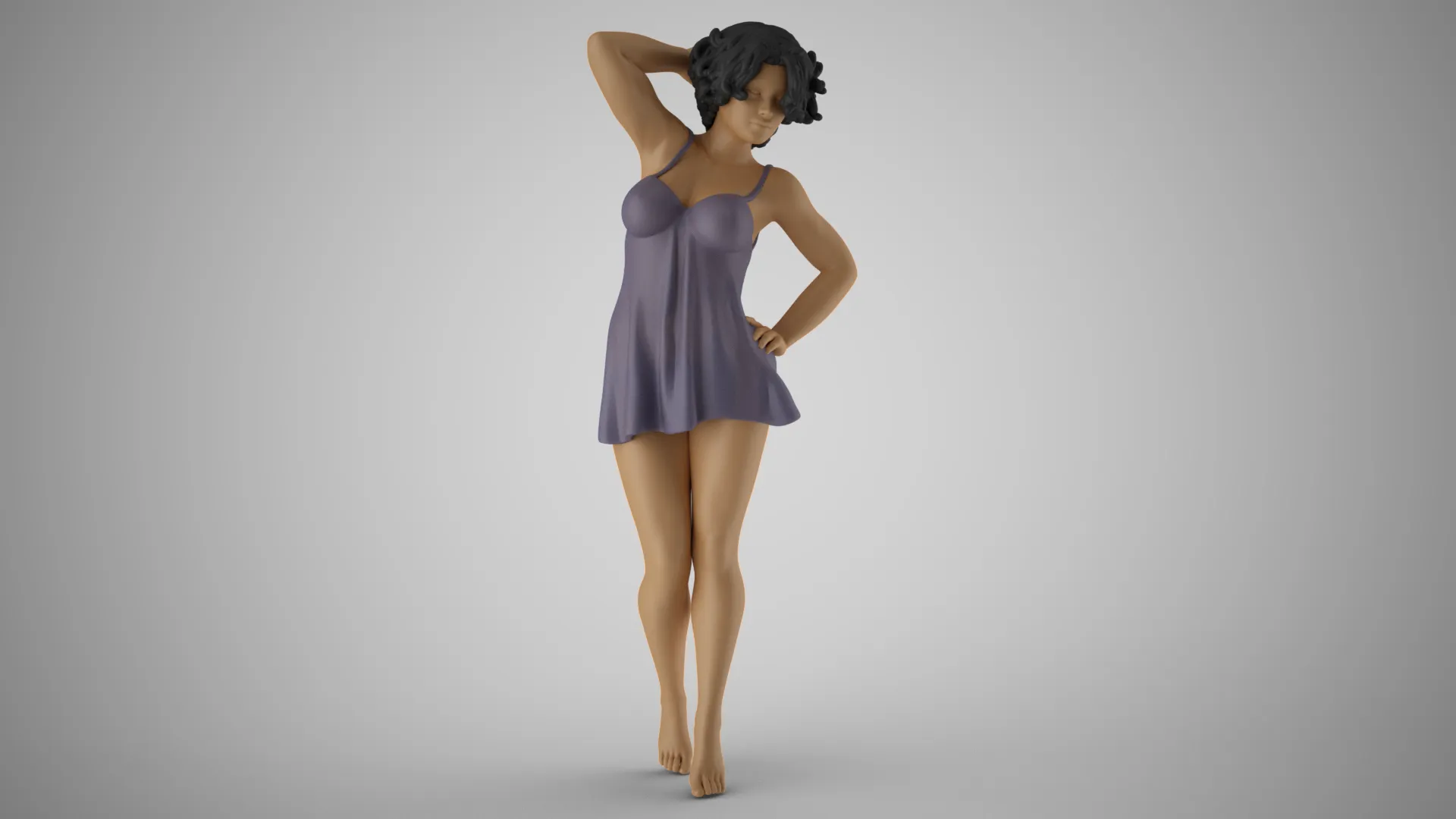 Girl Sleep Drowsiness 3D Print Model .c4d .max .obj .3ds .fbx .stl .blend