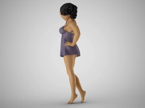 Girl Sleep Drowsiness 3D Print Model