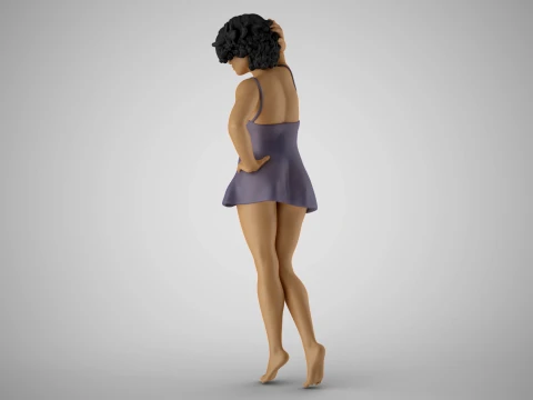 Girl Sleep Drowsiness 3D Print Model