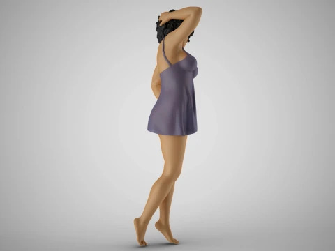 Girl Sleep Drowsiness 3D Print Model