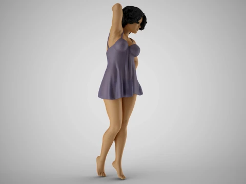 Girl Sleep Drowsiness 3D Print Model