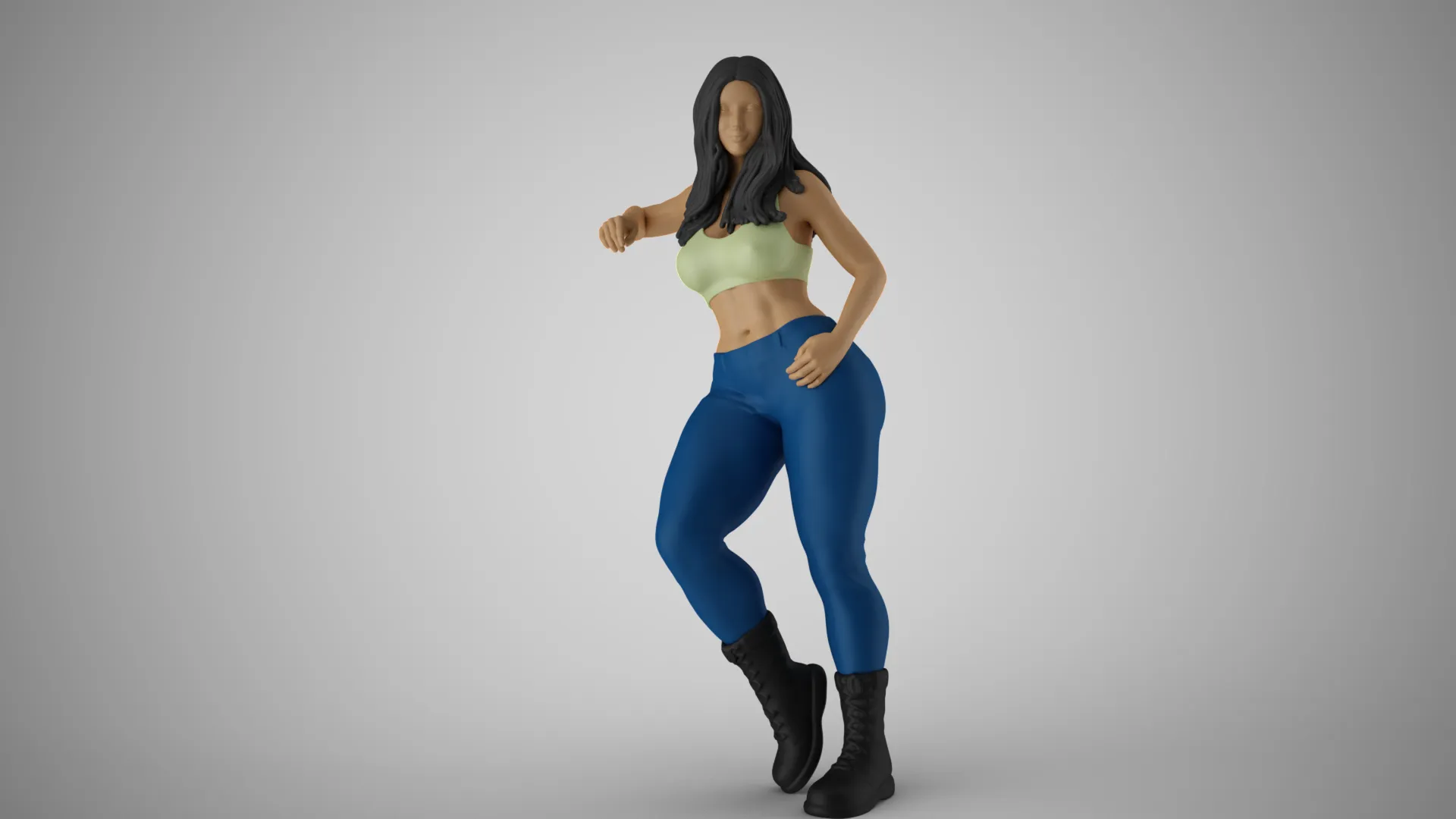 Girl Lean on Arm 3D Print Model .c4d .max .obj .3ds .fbx .stl .blend