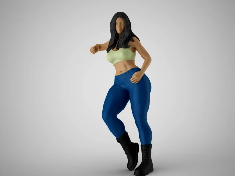 Girl Lean on Arm Model do druku 3D
