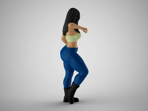 Girl Lean on Arm 3D Print Model