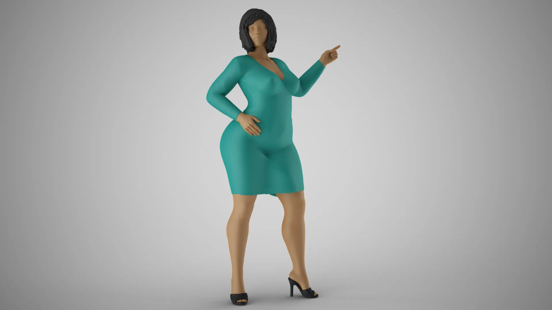 Female Presenter 3D Print Model .c4d .max .obj .3ds .fbx .stl .blend