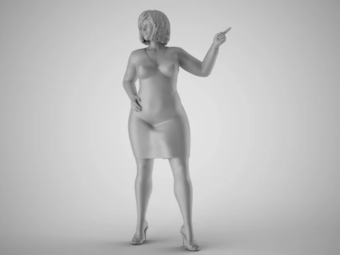 Female Presenter 3D Print Model