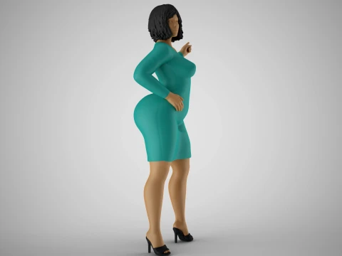 Female Presenter 3D Print Model
