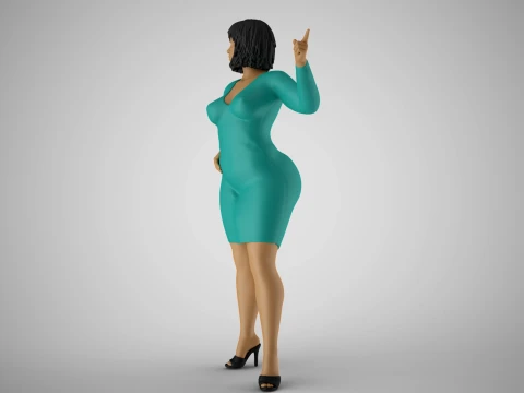 Female Presenter 3D Print Model