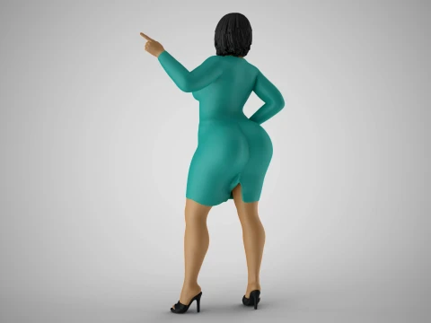 Female Presenter 3D Print Model