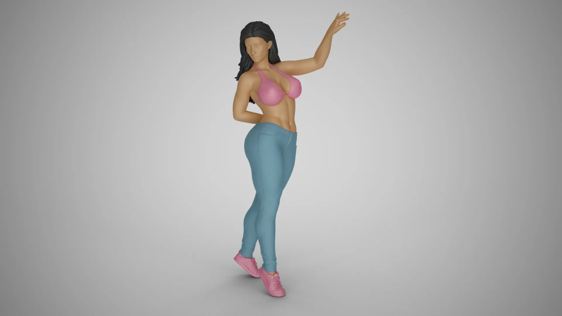 Unchained Woman 4 3D Print Model .c4d .max .obj .3ds .fbx .stl .blend 
