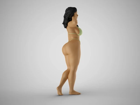 Girl Throw Back Hair 3D Print Model
