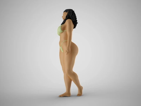 Girl Throw Back Hair 3D Print Model