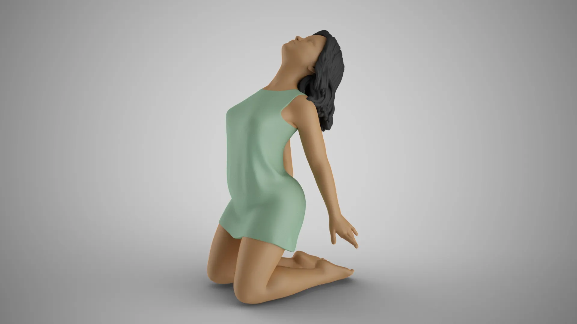Girl in Fantasy World 3D Print Model .c4d .max .obj .3ds .fbx .stl .blend