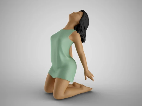 Girl in Fantasy World 3D Print Model