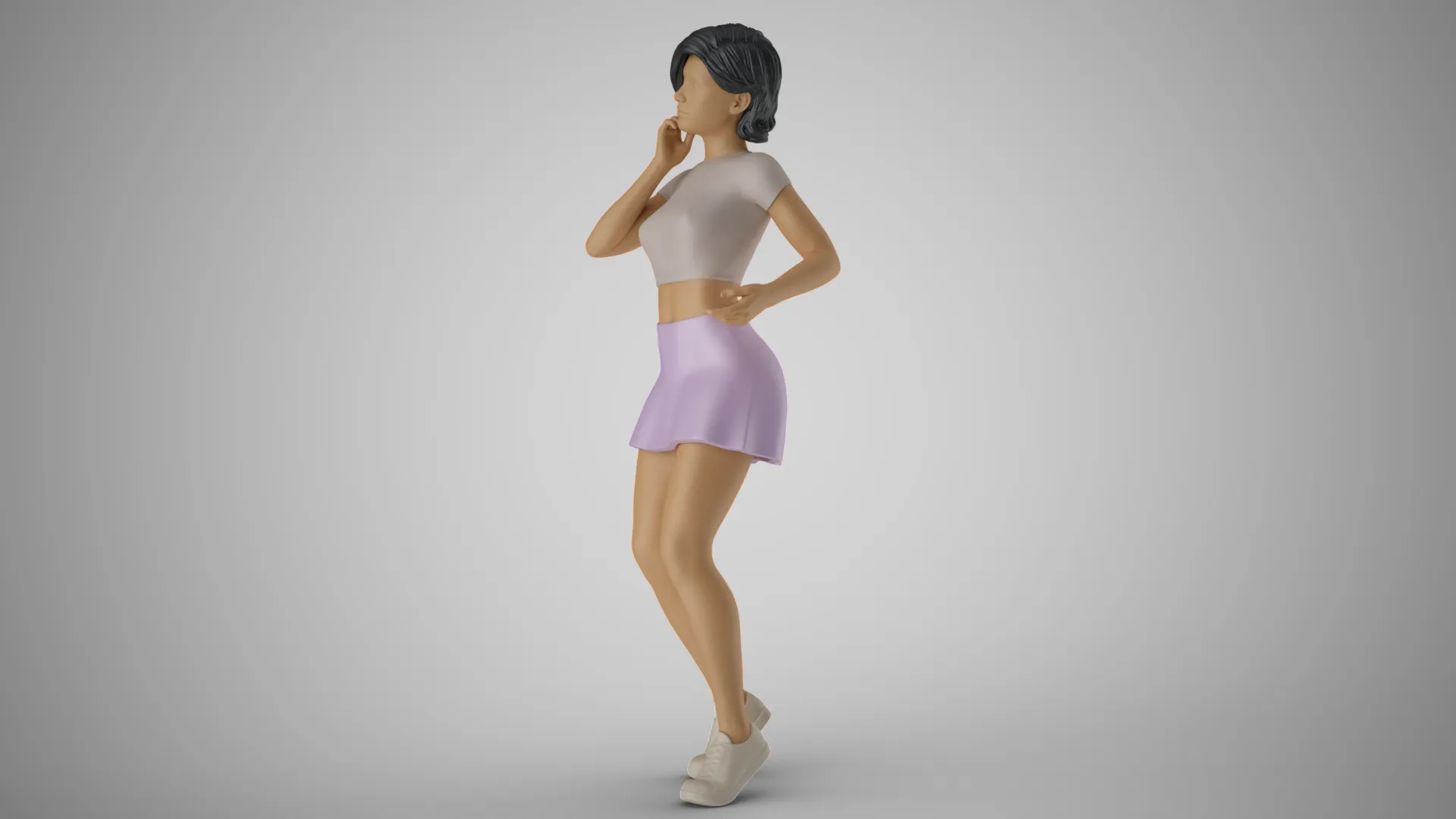 Undecided Girl Dress Choice 3D Print Model .c4d .max .obj .3ds .fbx .stl .blend 
