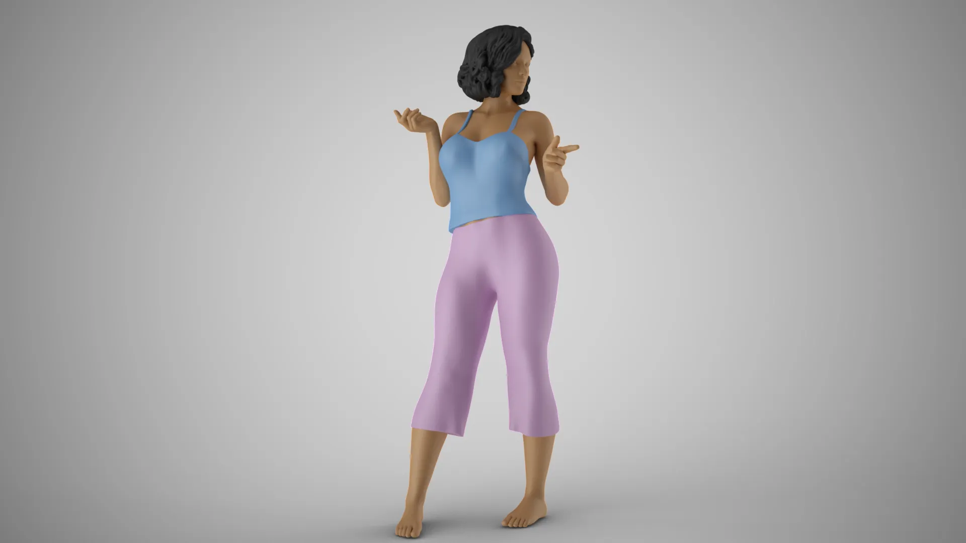 Girl Among two Choices 3D Print Model .c4d .max .obj .3ds .fbx .stl .blend 