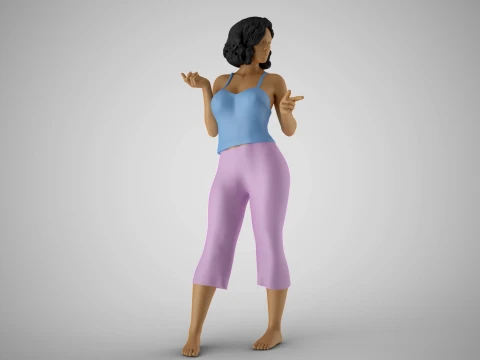 Girl Among two Choices 3D Print Model