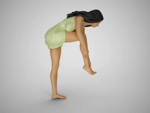 Woman Rubbing her Foot 3D Print Model