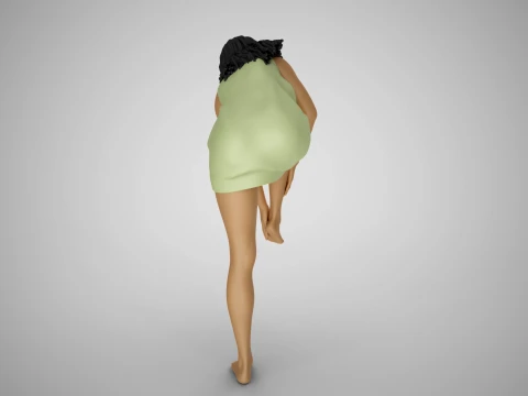 Woman Rubbing her Foot 3D Print Model