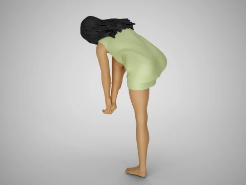 Woman Rubbing her Foot 3D Print Model