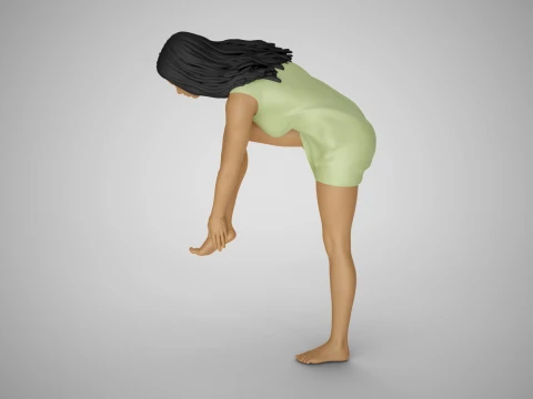 Woman Rubbing her Foot 3D Print Model