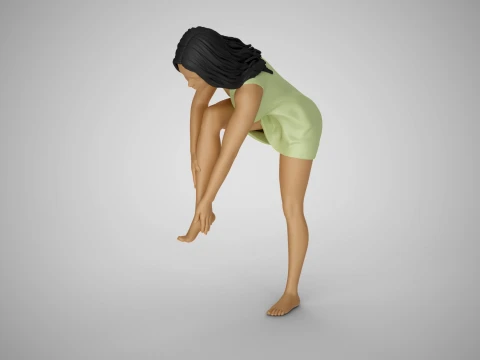 Woman Rubbing her Foot 3D Print Model