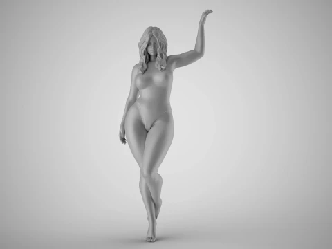 Girl Putting Hand on Shelf 3D Print Model