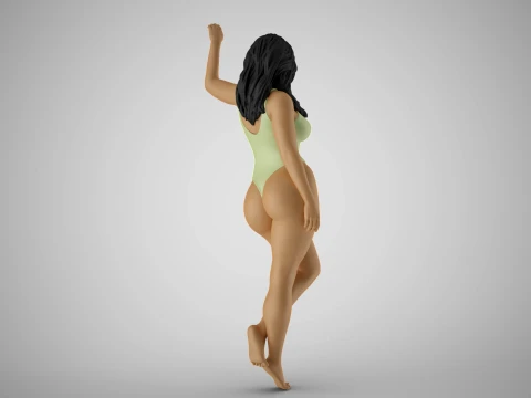 Girl Putting Hand on Shelf 3D Print Model
