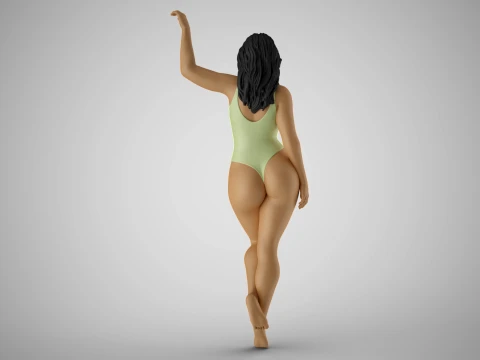 Girl Putting Hand on Shelf 3D Print Model