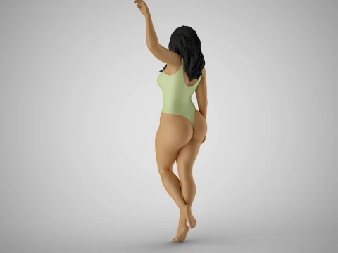 Girl Putting Hand on Shelf 3D Print Model