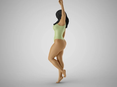 Girl Putting Hand on Shelf 3D Print Model