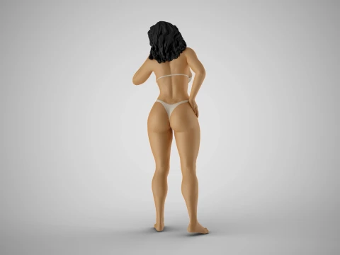 Girl Looking Leaning from Above 3D Print Model